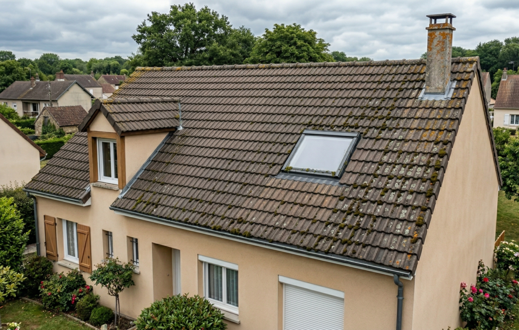Nettoyage toiture par drone — Les Dronettoyeurs Île-de-France
