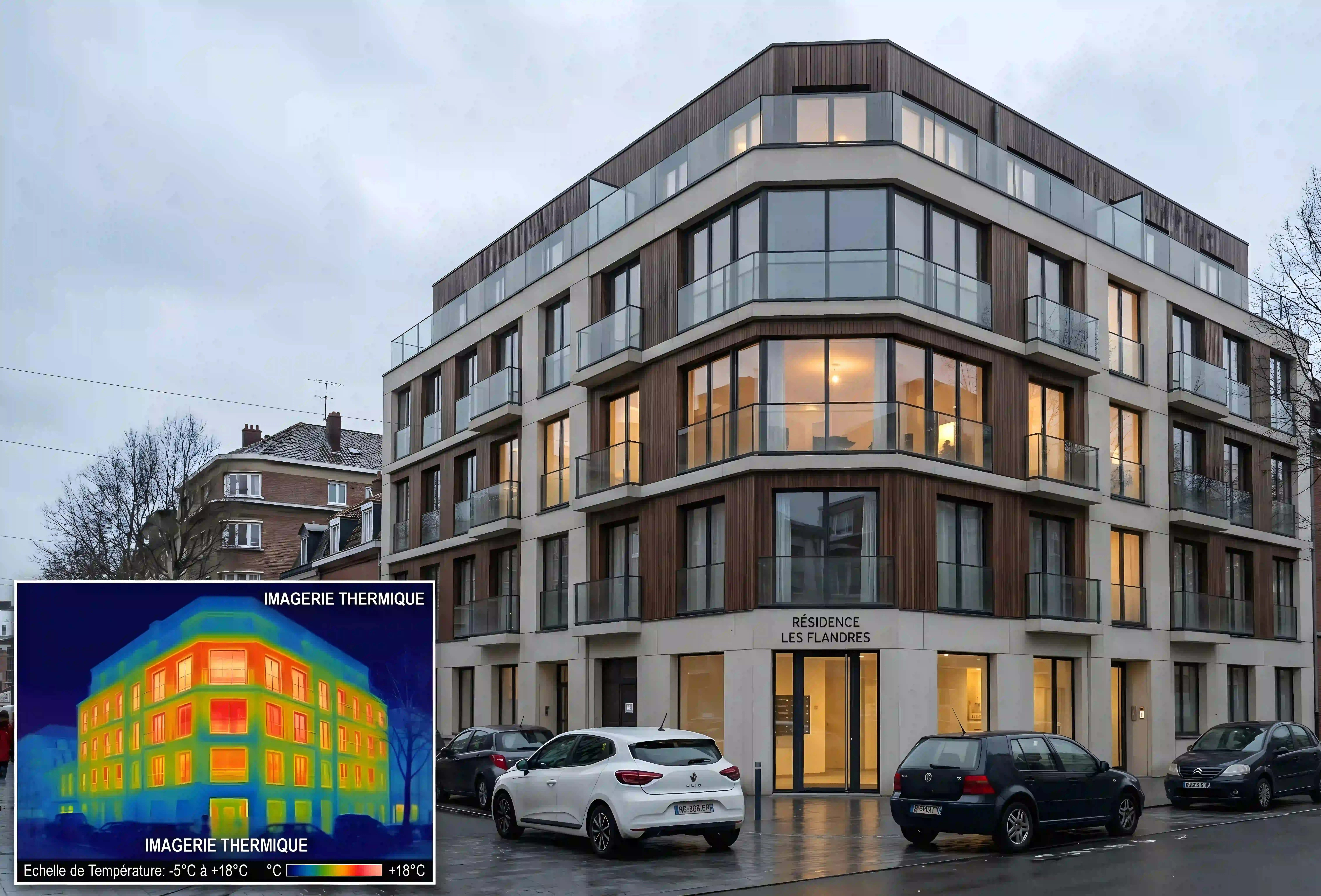 thermographie par drone immeuble résidentiel détection déperditions thermiques Île-de-France